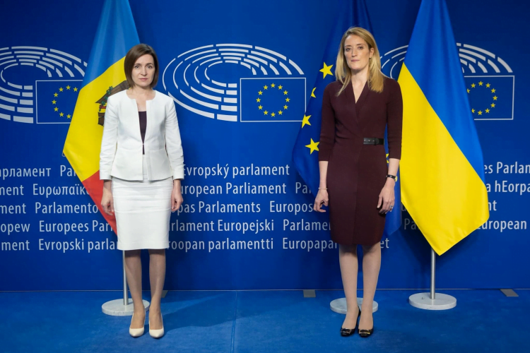Maia Sandu, mesaj de felicitare pentru Roberta Metsola: Apreciem sprijinul neclintit pentru R. Moldova