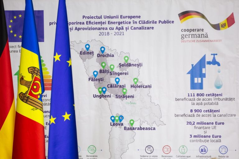 La Edineț a fost dat în exploatare un apeduct reabilitat și extins din fonduri europene
