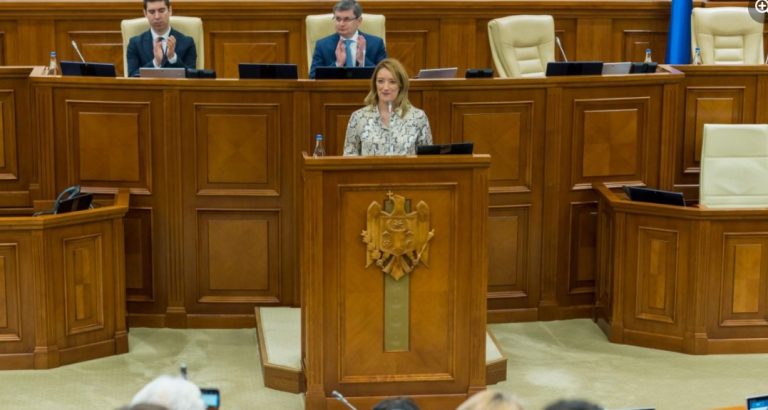 VIDEO/ Președinta Parlamentului European, discurs în Legislativul de la Chișinău: „Locul R. Moldova e în Europa”