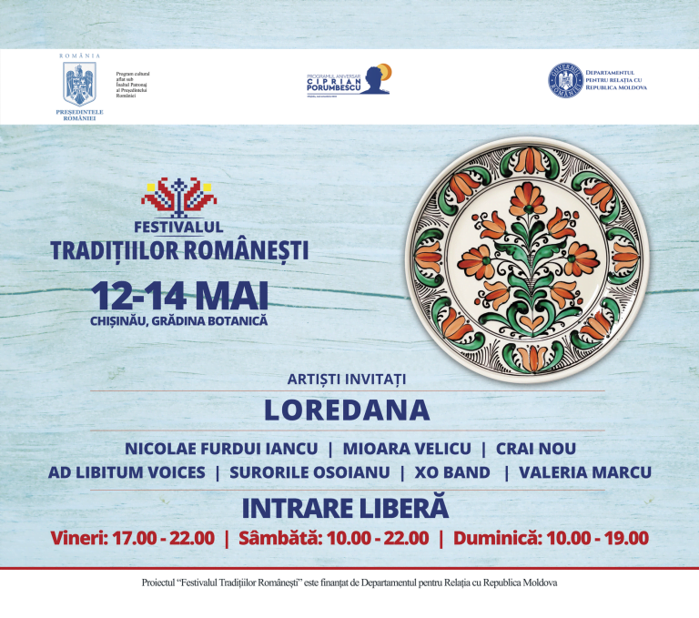 La Chișinău se va desfășura „Festivalul Tradițiilor Românești”: Nume mari ale muzicii românești care vor urca pe scenă