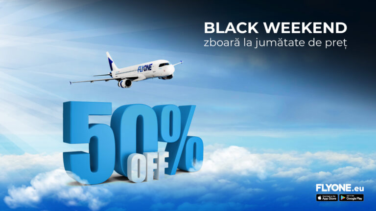 FLYONE: Bilete avia la JUMĂTATE DE PREȚ de Black Friday!