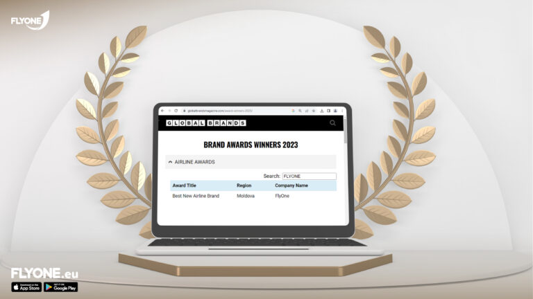 FLYONE: companie aeriană de top, conform Global Brand Awards