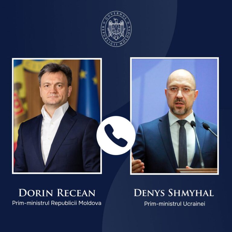 Dorin Recean, discuție cu premierul Ucrainei: Negocierile de aderare la UE, printre subiectele abordate