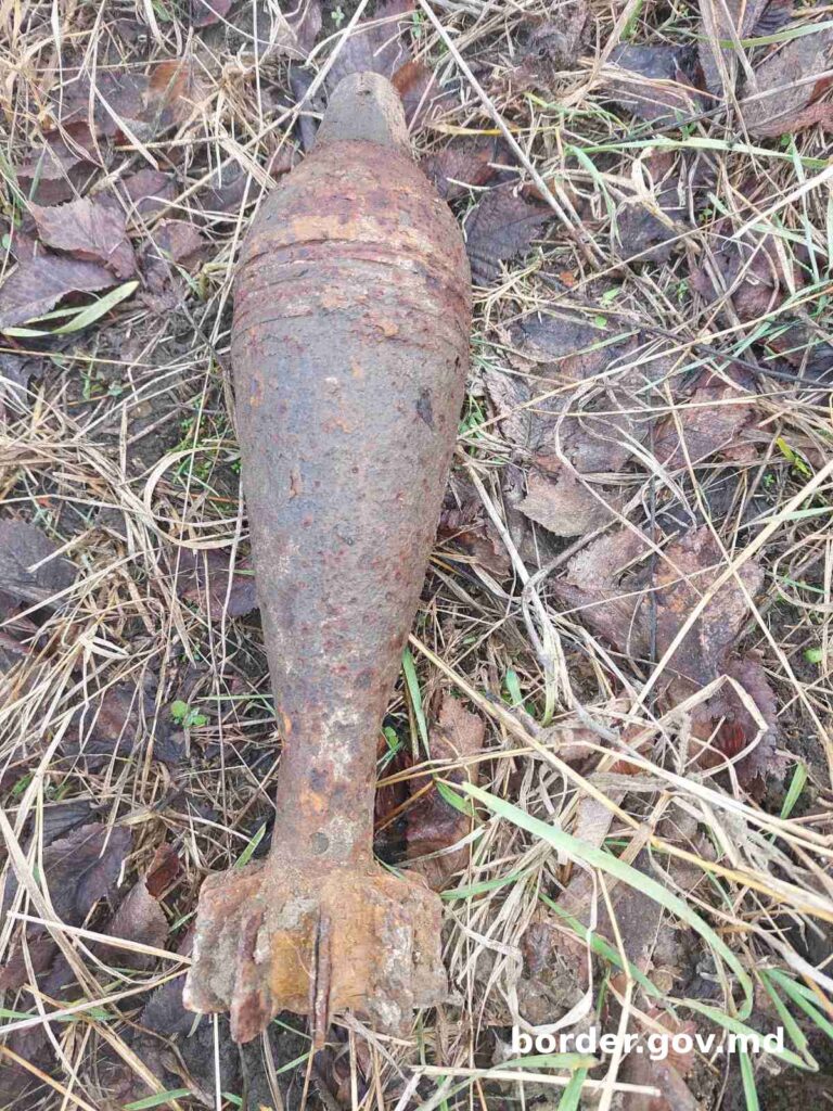 Obuz din timpul celui de-al Doilea Război Mondial, descoperit în raionul Hâncești