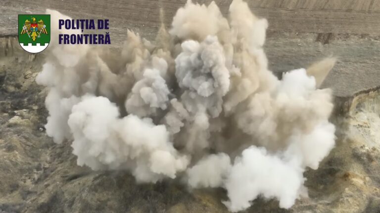 VIDEO/ Încărcătura explozivă din fragmentele de dronă depistate la Vulcănești, detonată