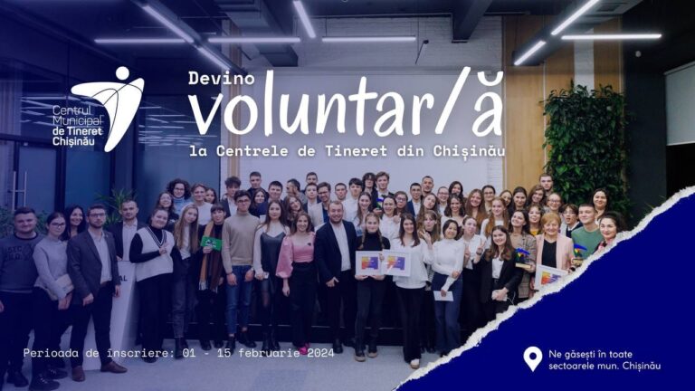 Centrul Municipal de Tineret Chișinău recrutează voluntari