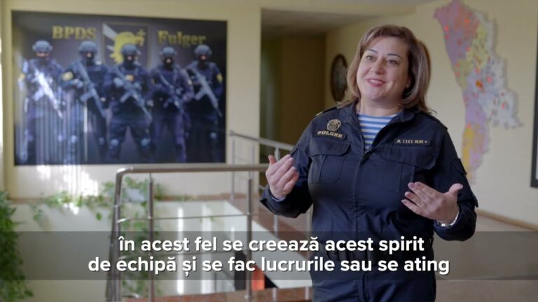 VIDEO / Maria Sturza, locțiitoarea Brigăzii de poliție cu destinație specială „Fulger”