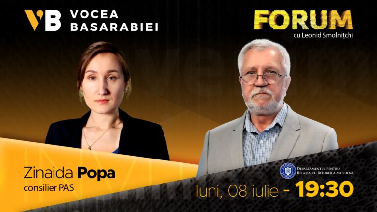 VIDEO/ Emisiunea FORUM din 8 iulie. Invitata emisiunii Zinaida Popa, consilier PAS