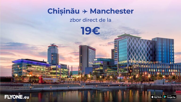 (P) FLYONE lansează zboruri directe din/spre Manchester!