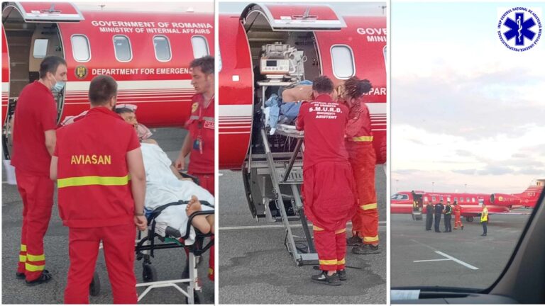 SMURD România a efectuat o nouă intervenție în R. Moldova. Un pacient a fost transportat la București cu elicopterul