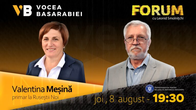 VIDEO/ Emisiunea FORUM din 8 august. Invitată: Valentina Meșină, primar la Ruseștii Noi