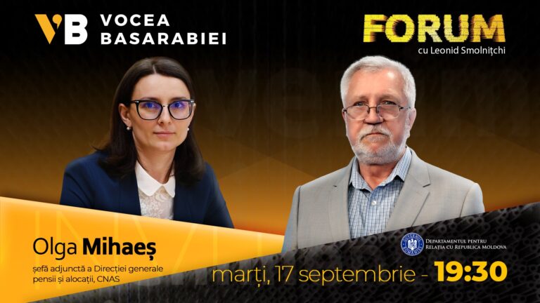 VIDEO/ Emisiunea FORUM din 17 septembrie. Invitată: Olga Mihăeș, șefă adjunctă a Direcției generale pensii și alocații, CNAS