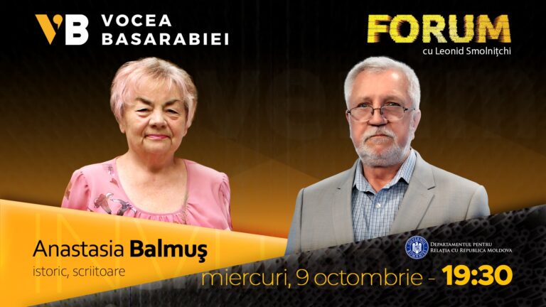 VIDEO/ Emisiunea FORUM din 9 octombrie. Invitată: Anastasia Balmuş, istoric, scriitoare