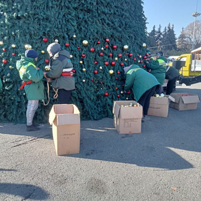 FOTO/ În Piața Marii Adunări Naționale este instalat Pomul de Crăciun: Când va fi inaugurarea