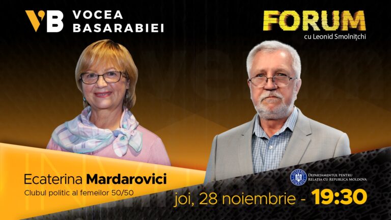 VIDEO/ Emisiunea FORUM din 28 noiembrie. Invitată: Ecaterina Mardarovici, Clubul politic al femeilor 50/50