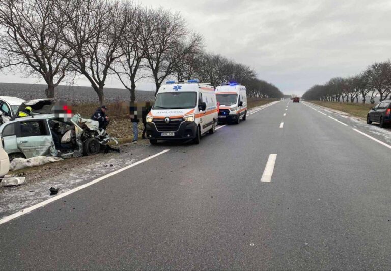 FOTO/ Grav accident pe traseul M5: Doi soți au murit pe loc, iar fetița lor de 10 ani, transportată la spital