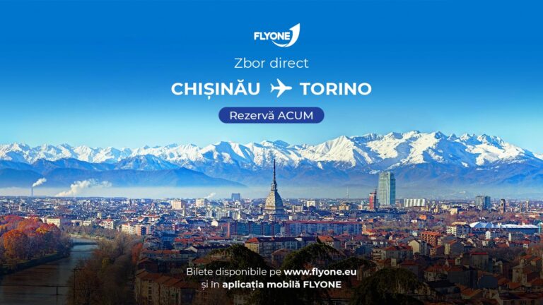 FLYONE anunță despre lansarea zborurilor Chișinău – Torino!