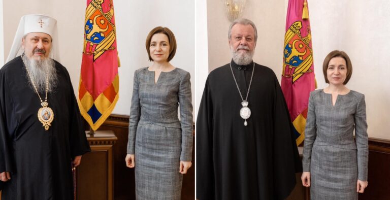 Maia Sandu s-a întâlnit cu Mitropoliții Petru și Vladimir: „Avem nevoie de unitate și înțelegere”