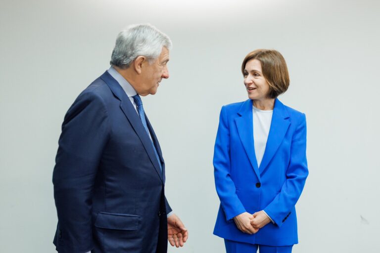 Maia Sandu, întrevedere cu vicepremierul Italiei Antonio Tajani: Sprijin pentru Moldova pe drumul european