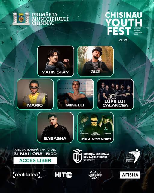 Chișinău Youth Fest 2025 revine cu ediția a IV-a: Artiștii de top, așteptați pe scena din PMAN