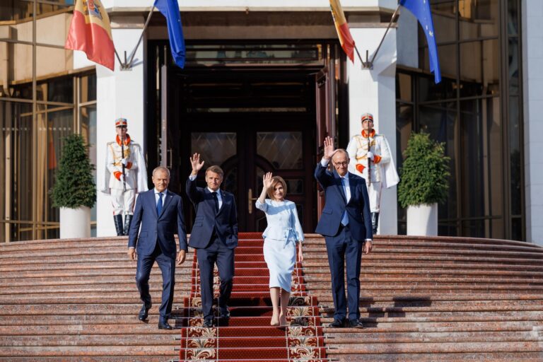Maia Sandu, alături de Macron, Merz și Tusk: „Germania, Franța și Polonia stau alături de o Moldovă liberă și europeană”