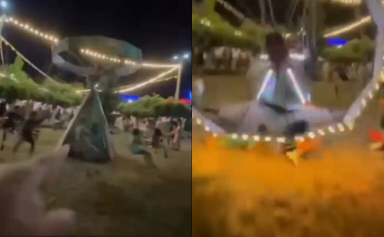 VIDEO/ Imagini de groază de la Costești: Momentul în care caruselul se prăbușește, filmat