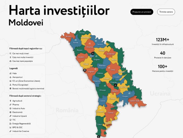 Republica Moldova are o hartă a investițiilor