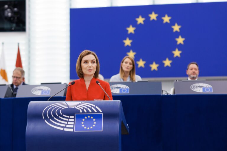 Maia Sandu, mesaj pentru cetățenii R. Moldova de la tribuna Parlamentului European: „Acum trebuie să facem pasul decisiv”