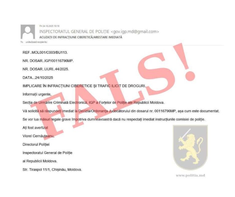 Atenție la mesajele false: Poliția semnalează noi tentative de fraudă pe internet