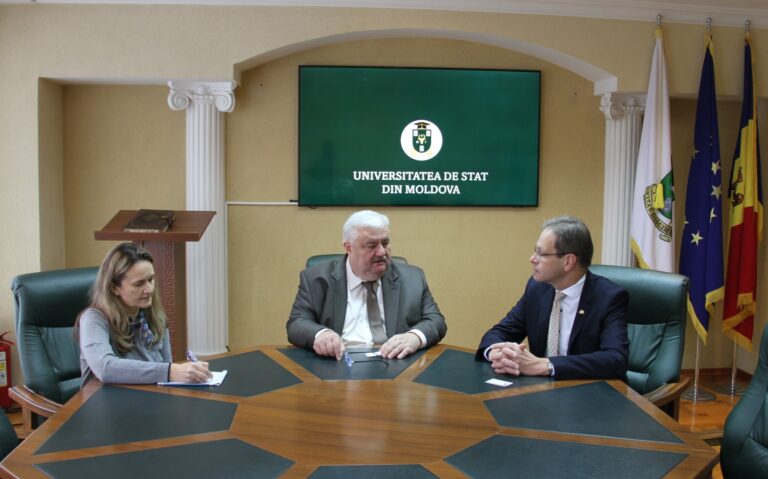 (FOTO) Ambasadorul Germaniei la Chișinău, vizită la Universitatea de Stat din Moldova