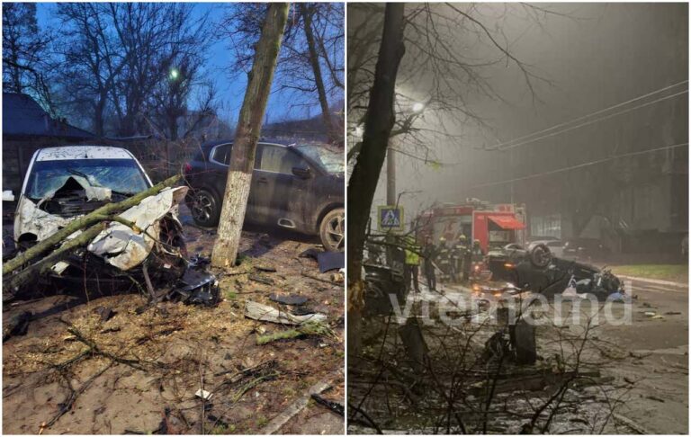 Șase mașini avariate pe strada Vasile Lupu: un Audi s-a răsturnat după ce șoferul a pierdut controlul volanului