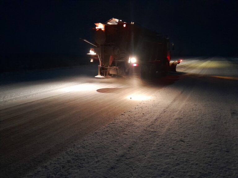 Drumarii au intervenit pe timpul nopții pentru combaterea lunecușului pe traseele naționale