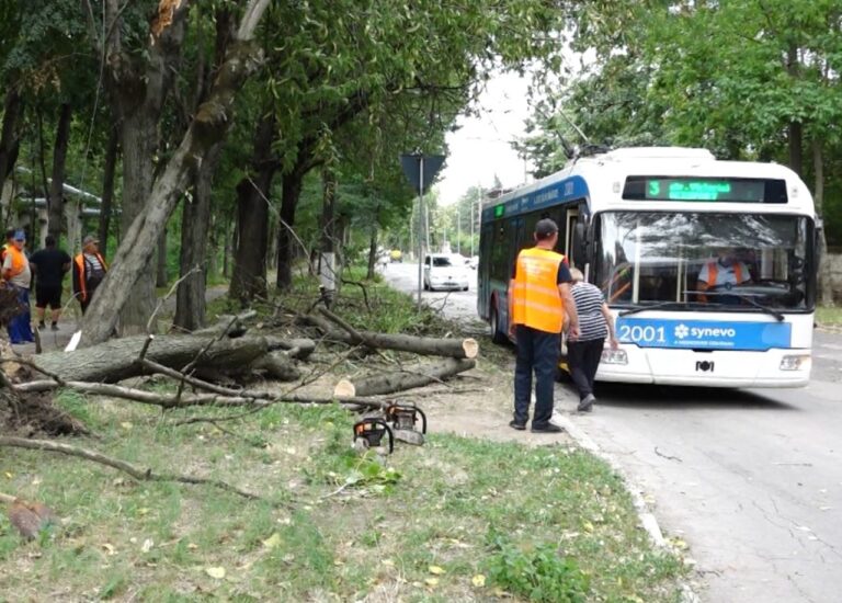 Femeie rănită în centrul Capitalei după ce un panou publicitar a fost smuls de vânt