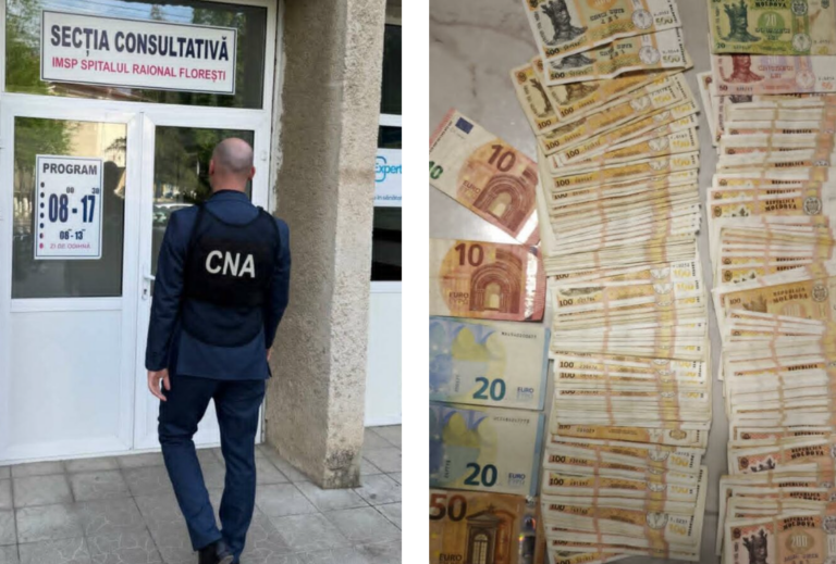 (FOTO) Percheziții la Spitalul din Florești: Mai mulți angajați, suspectați de corupere pasivă și trafic de influență