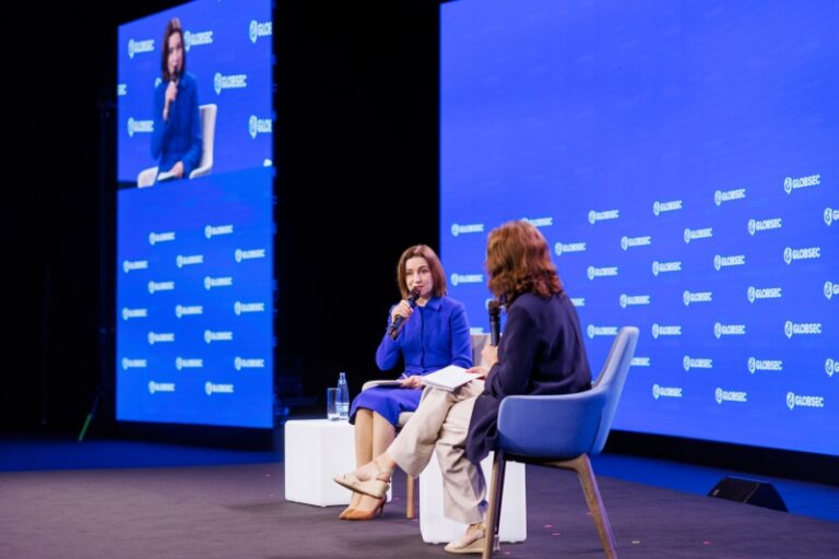 (VIDEO) Președinta R. Moldova, la Forumul GLOBSEC: „Ținta Rusiei este Europa”