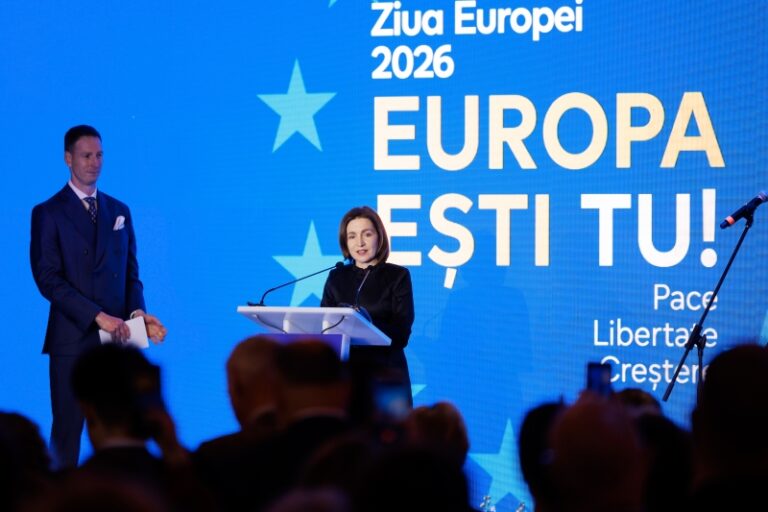 Maia Sandu, la recepția organizată cu ocazia Zilei Europei: „De patru ani, Republica Moldova urmează cu hotărâre calea europeană”
