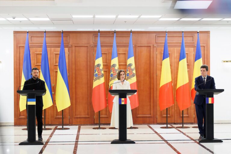 (VIDEO) Maia Sandu, după întrevederea cu Nicușor Dan și Volodimir Zelenski: „R. Moldova are doi vecini și suntem norocoși ca ambii să ne fie buni prieteni”
