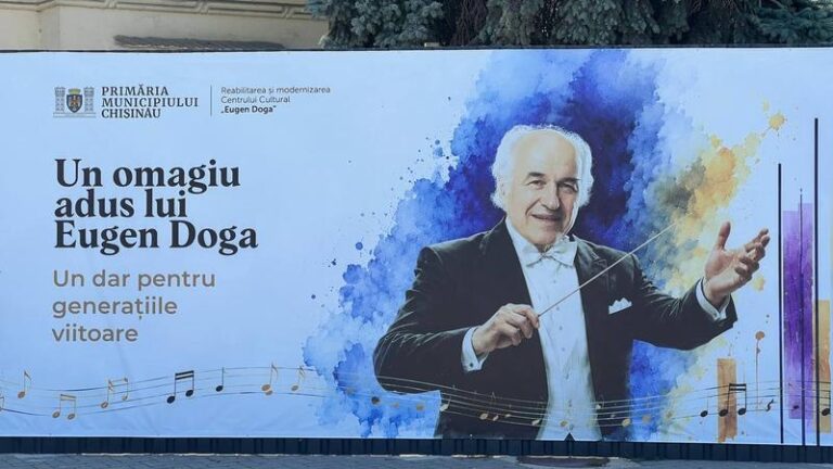 Gafă pe un panou dedicat maestrului Eugen Doga, în Chișinău. Reacția Primăriei