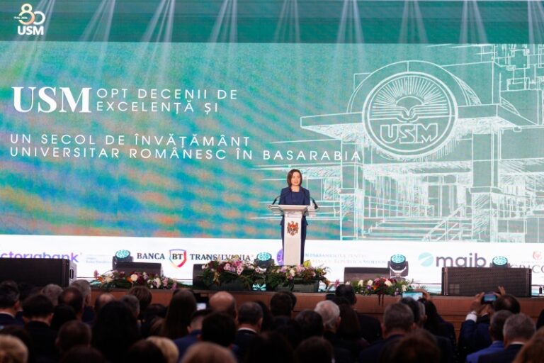 USM la 80 de ani. Maia Sandu: Tinerii trebuie să aibă acasă acces la educație de calitate