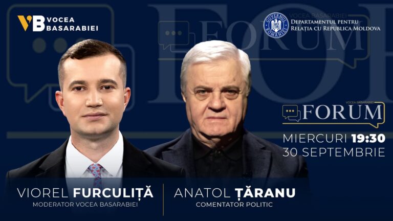 📺📻 FORUM cu Viorel Furculiţă | Invitat: Anatol Țăranu | Miercuri, 30 septembrie | ⏰ 19:30