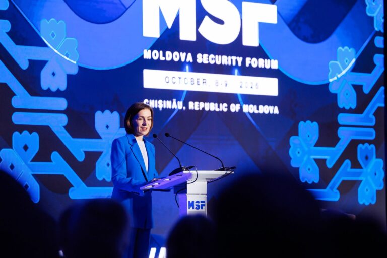 (VIDEO) Maia Sandu, la Moldova Security Forum: „În interiorul familiei europene, vom fi un furnizor de securitate mai puternic”